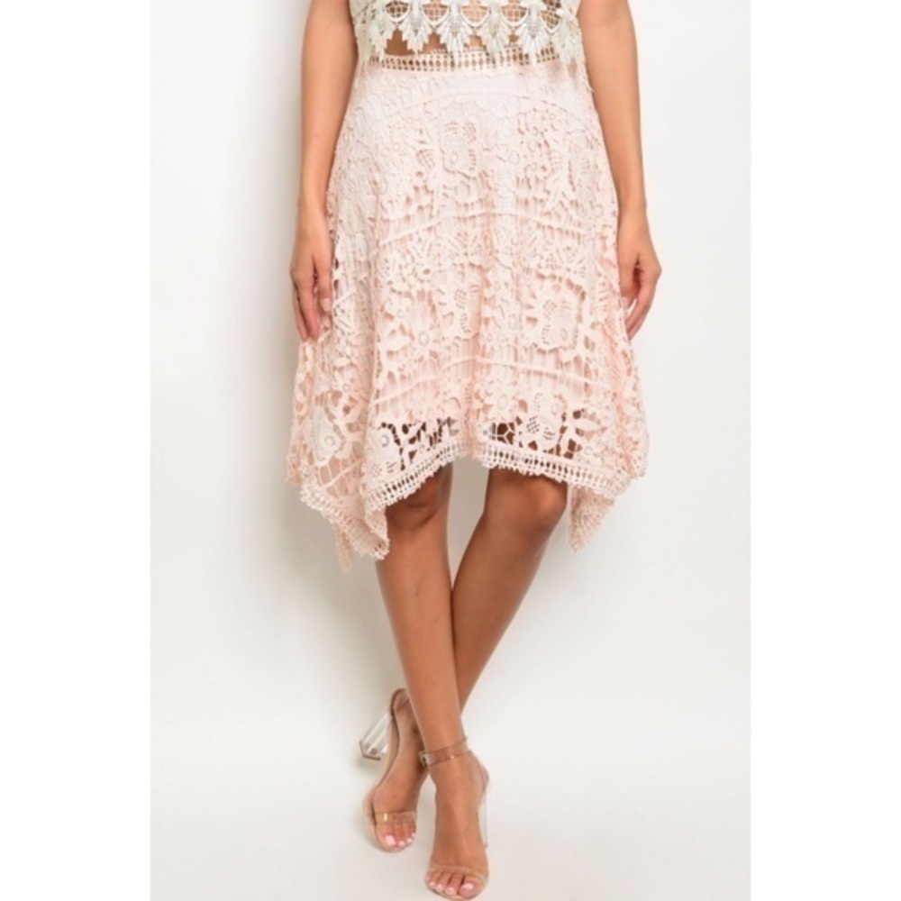 Boho Lace Pink Skirt - Picture 5 of 7
